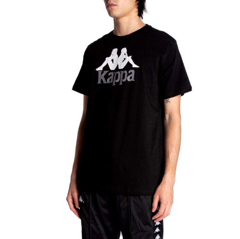 Kappa 男性 本物のエステッシ Tシャツ ブラックジェット 480LJ128