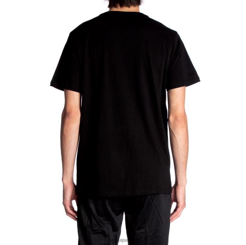 Kappa 男性 本物のエステッシ Tシャツ ブラックジェット 480LJ128