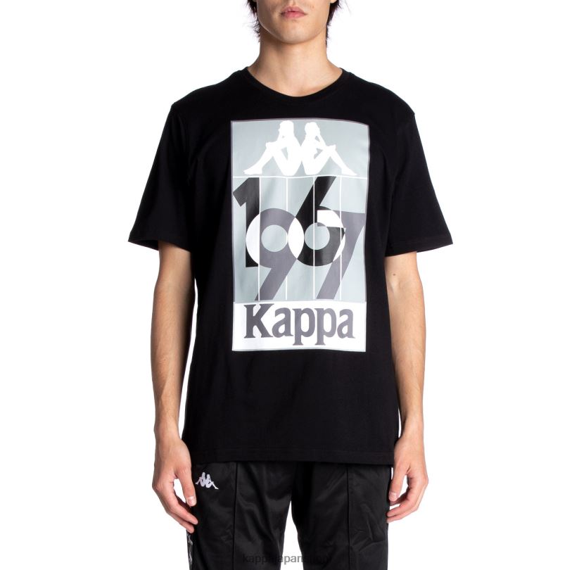 Kappa 男性 クイン Tシャツ ブラックジェット 480LJ139