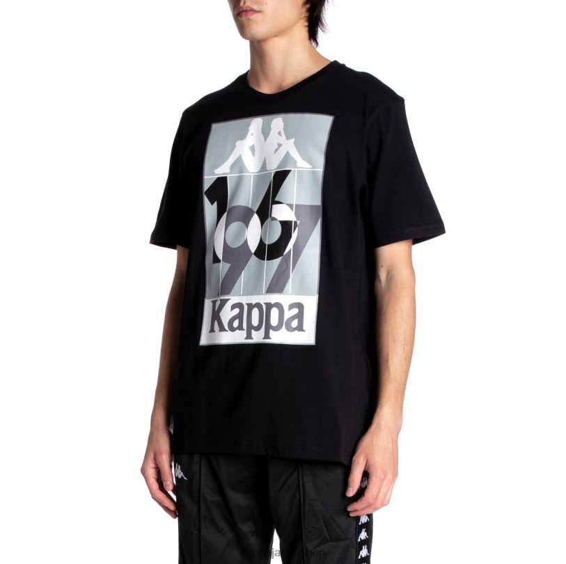 Kappa 男性 クイン Tシャツ ブラックジェット 480LJ139