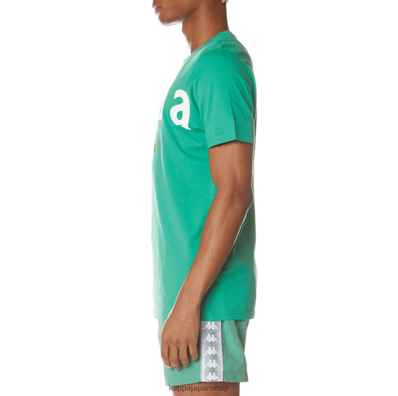 Kappa 男性 オーセンティックチークス Tシャツ 緑 480LJ142