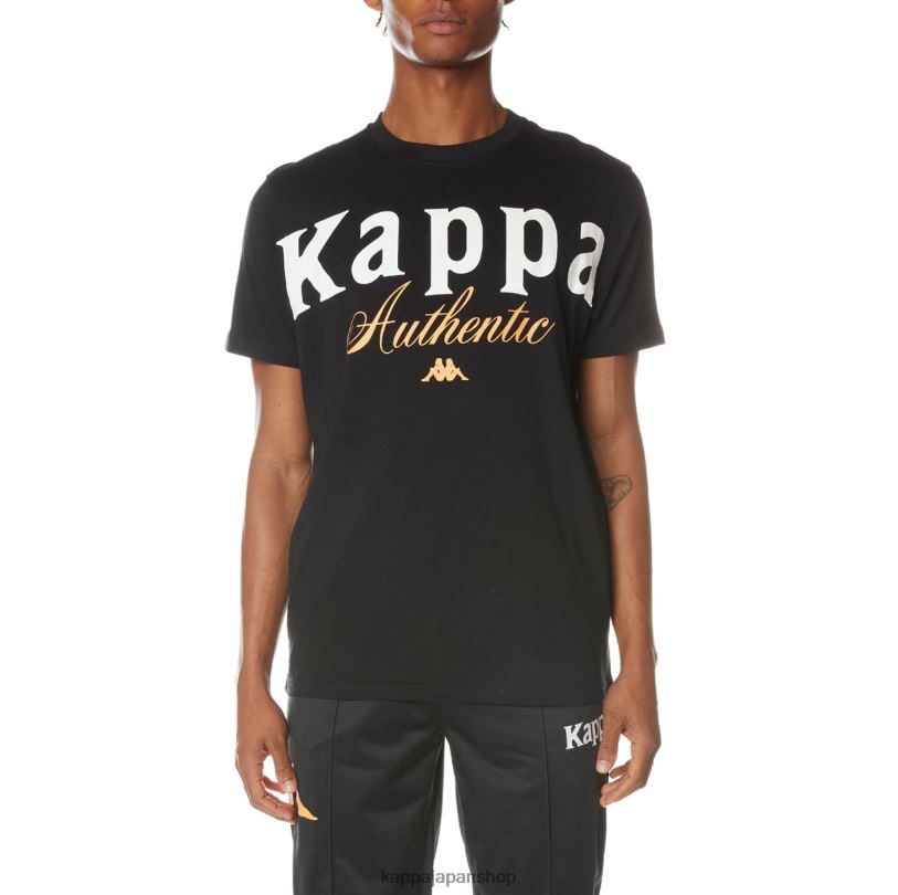 Kappa 男性 オーセンティックチークス Tシャツ 漆黒 480LJ159