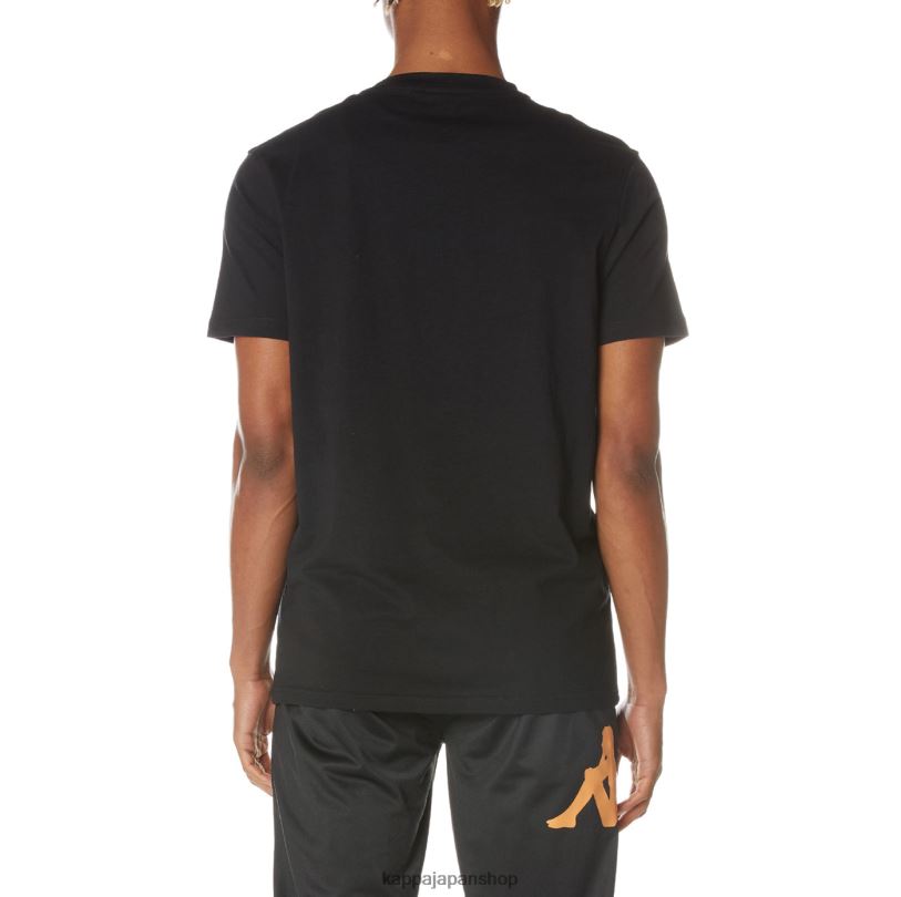 Kappa 男性 オーセンティックチークス Tシャツ 漆黒 480LJ159