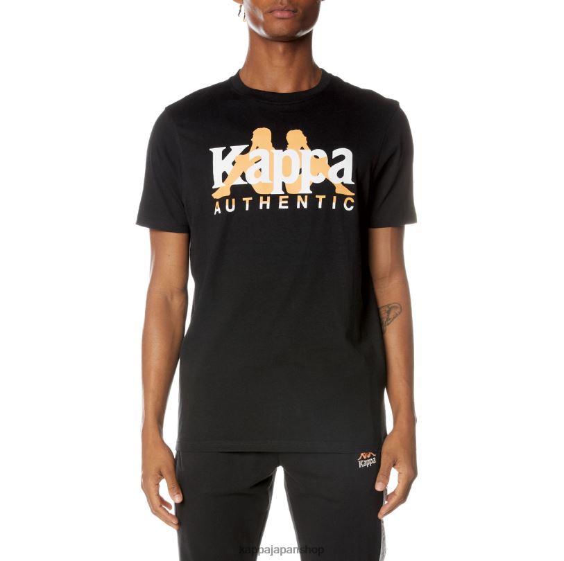 Kappa 男性 本物のヴァンガードTシャツ 漆黒 480LJ162