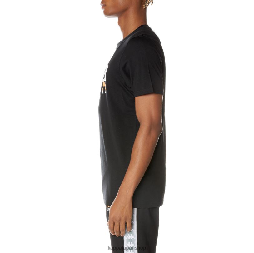 Kappa 男性 本物のヴァンガードTシャツ 漆黒 480LJ162