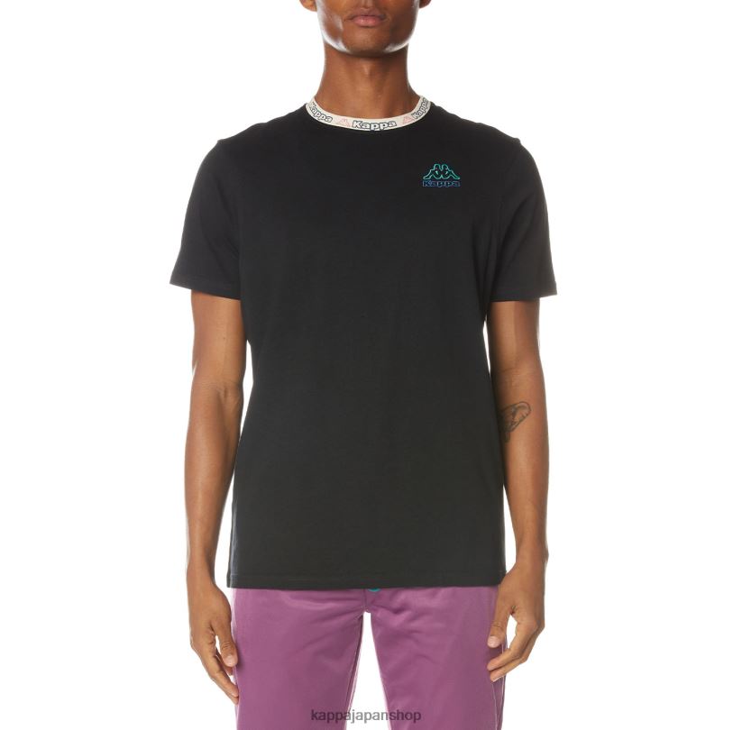Kappa 男性 デイトレ ロゴ Tシャツ 漆黒 480LJ168