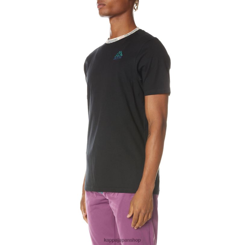Kappa 男性 デイトレ ロゴ Tシャツ 漆黒 480LJ168