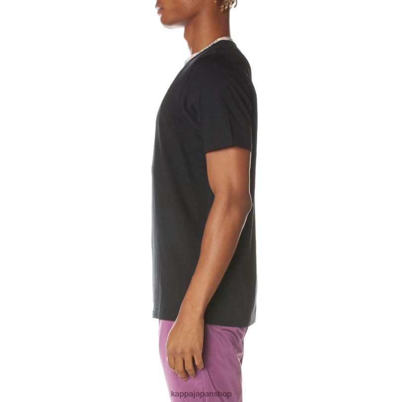 Kappa 男性 デイトレ ロゴ Tシャツ 漆黒 480LJ168