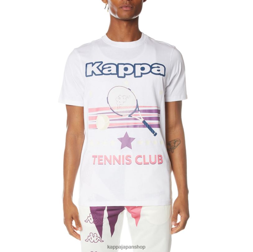 Kappa 男性 ロゴ プラント T シャツ 白 480LJ169