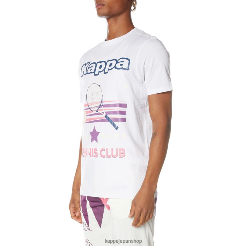 Kappa 男性 ロゴ プラント T シャツ 白 480LJ169