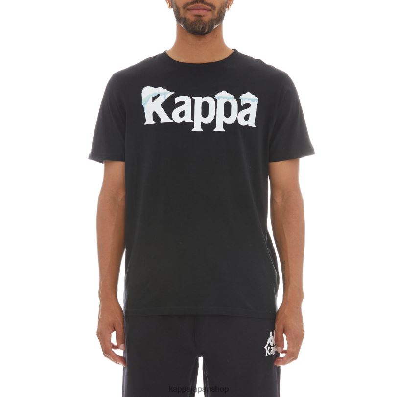Kappa 男性 本物のスフリーズ Tシャツ 黒い煙 480LJ178