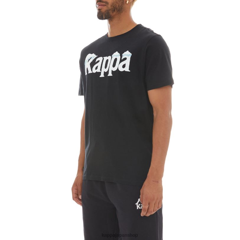 Kappa 男性 本物のスフリーズ Tシャツ 黒い煙 480LJ178