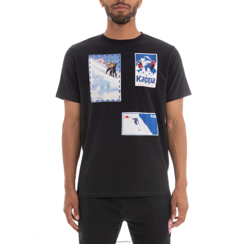 Kappa 男性 オーセンティックなスペーサーTシャツ 黒 480LJ179