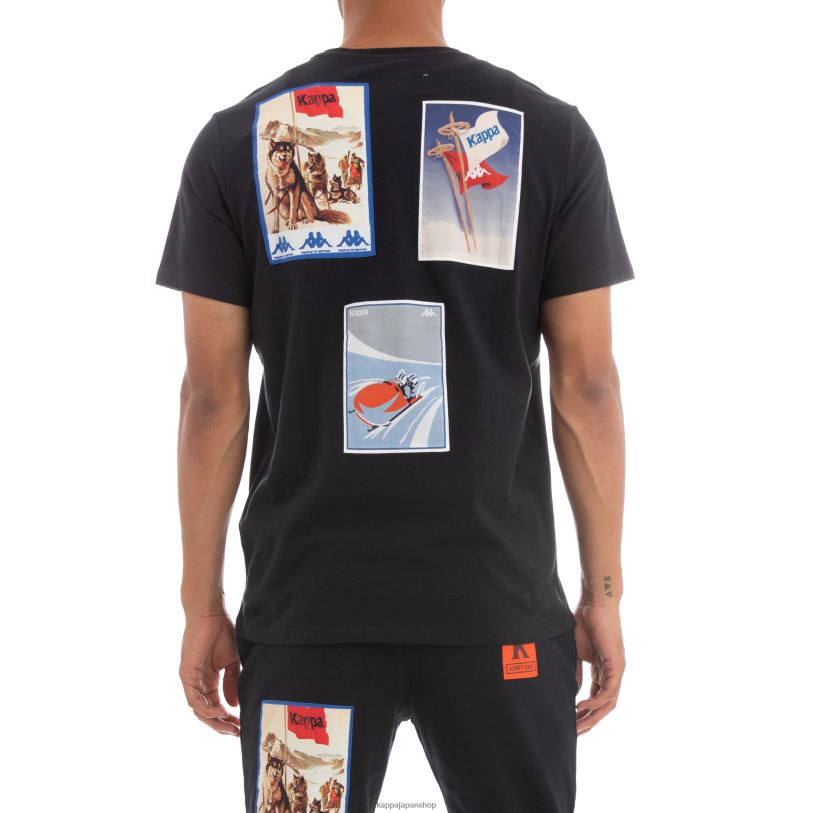 Kappa 男性 オーセンティックなスペーサーTシャツ 黒 480LJ179