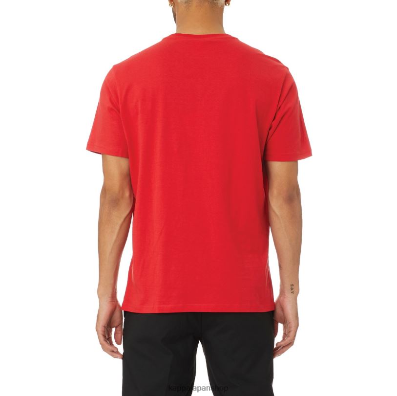 Kappa 男性 本物のエステッシ Tシャツ 赤白 480LJ187