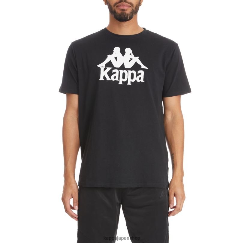 Kappa 男性 本物のエステッシ Tシャツ 黒、白 480LJ189