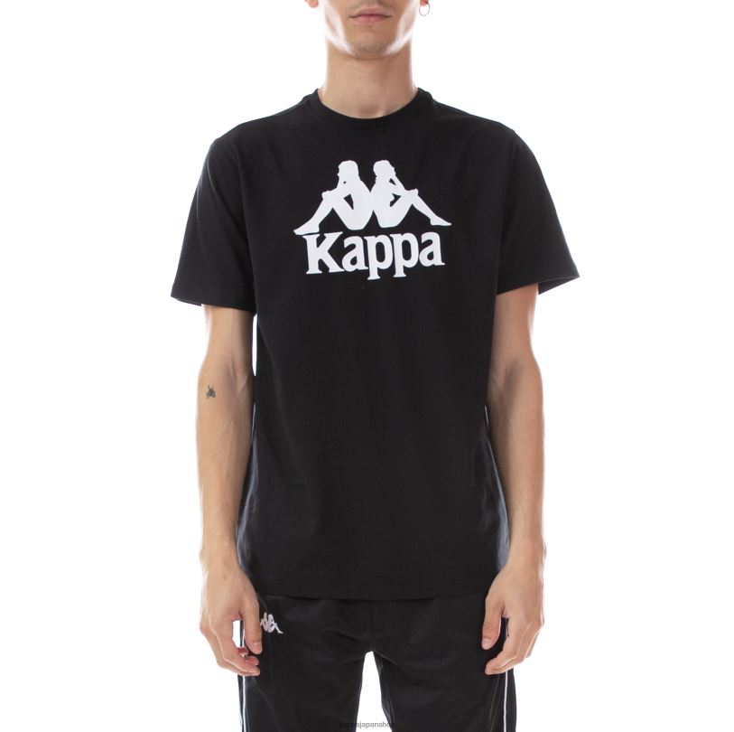 Kappa 男性 本物のエステッシ Tシャツ 黒、白 480LJ190