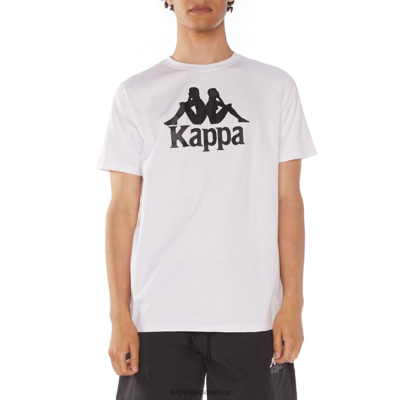 Kappa 男性 本物のエステッシ Tシャツ 白黒 480LJ191
