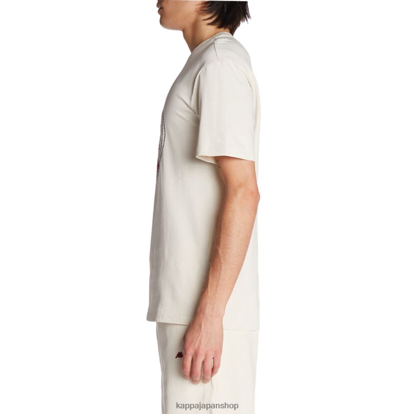 Kappa 男性 ローブ ジョバーニ レヴァティ Tシャツ クリーム 480LJ197