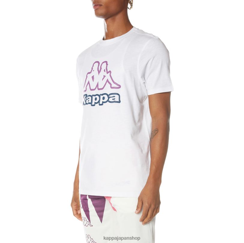 Kappa 男性 オステッソ ロゴ Tシャツ 白 480LJ204