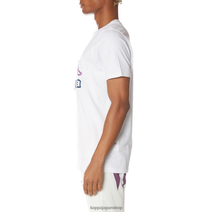 Kappa 男性 オステッソ ロゴ Tシャツ 白 480LJ204