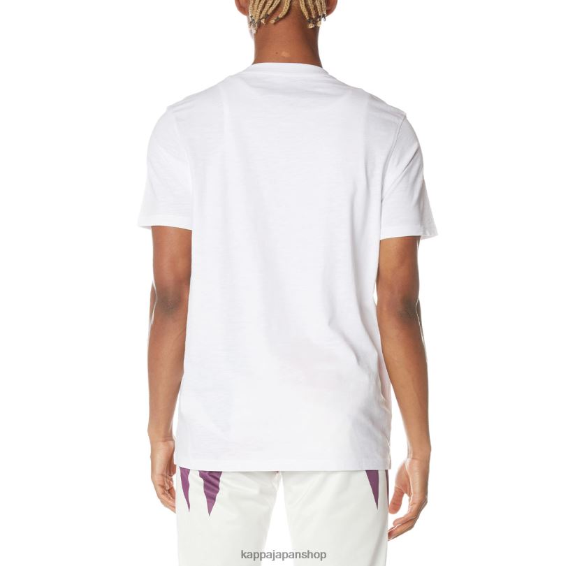 Kappa 男性 オステッソ ロゴ Tシャツ 白 480LJ204