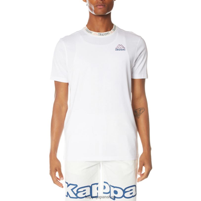 Kappa 男性 デイトレ ロゴ Tシャツ 白 480LJ205