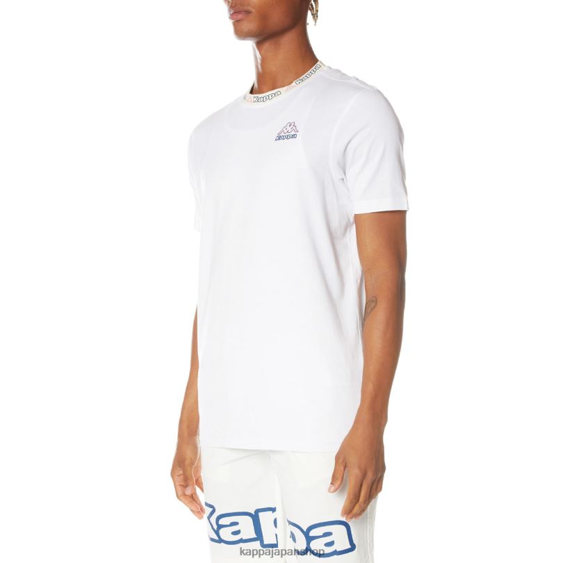 Kappa 男性 デイトレ ロゴ Tシャツ 白 480LJ205
