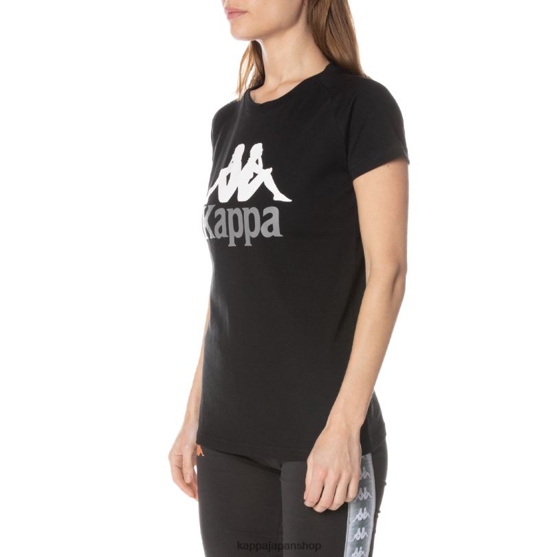 Kappa 女性 本物のウェステッシ Tシャツ ブラックジェット 480LJ376