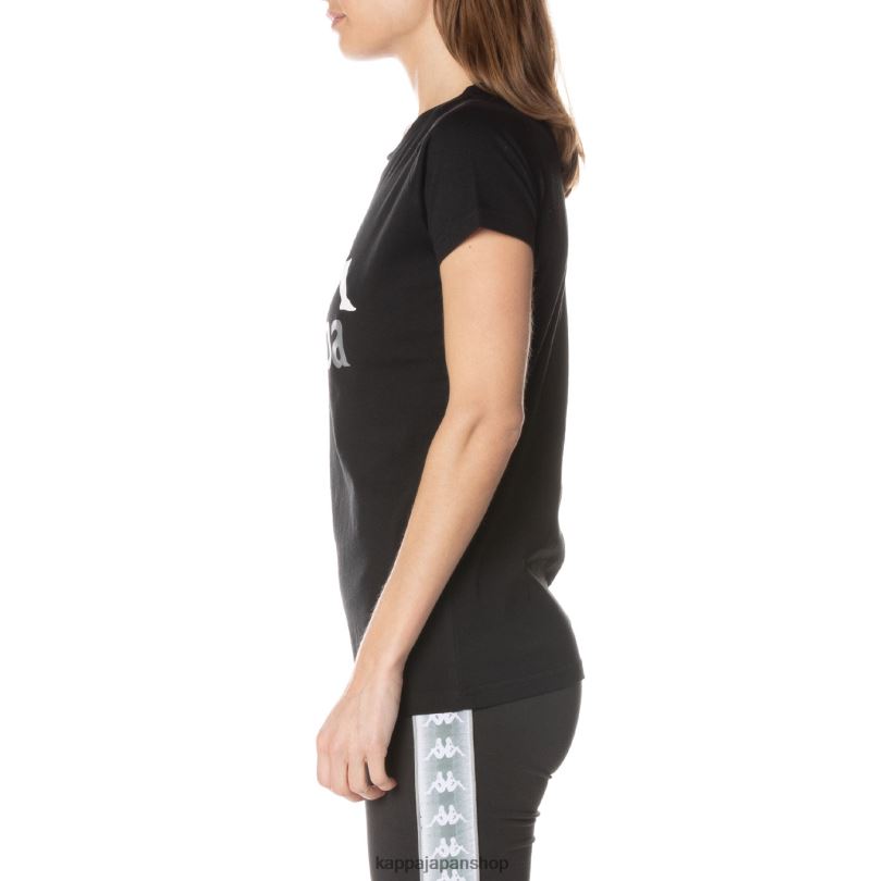 Kappa 女性 本物のウェステッシ Tシャツ ブラックジェット 480LJ376