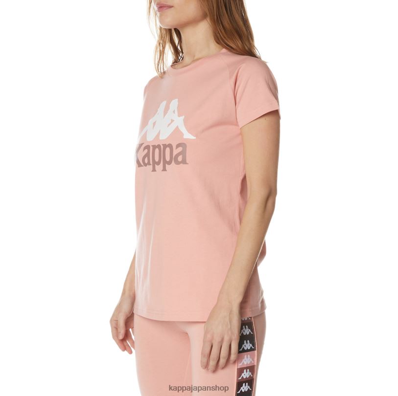 Kappa 女性 本物のウェステッシ Tシャツ ピンク 480LJ377