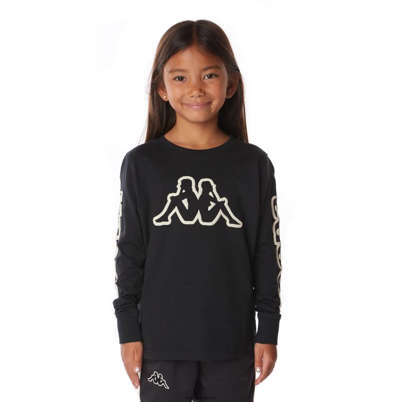 Kappa 子供たち キッズロゴアビーTシャツ 黒い煙 480LJ656