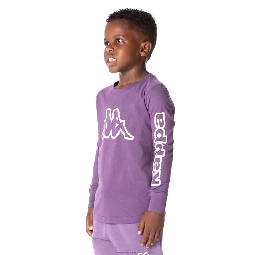 Kappa 子供たち キッズロゴアビーTシャツ 紫 480LJ661