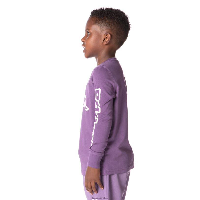 Kappa 子供たち キッズロゴアビーTシャツ 紫 480LJ661