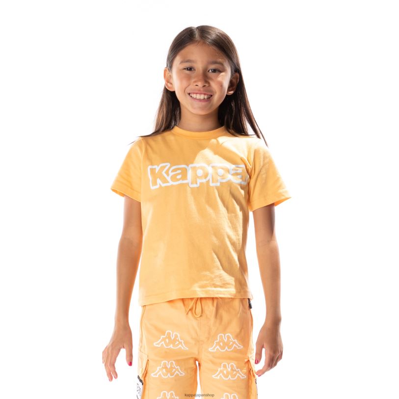 Kappa 子供たち キッズロゴテープエルコTシャツ ライトオレンジ 480LJ680