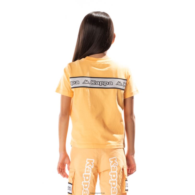 Kappa 子供たち キッズロゴテープエルコTシャツ ライトオレンジ 480LJ680