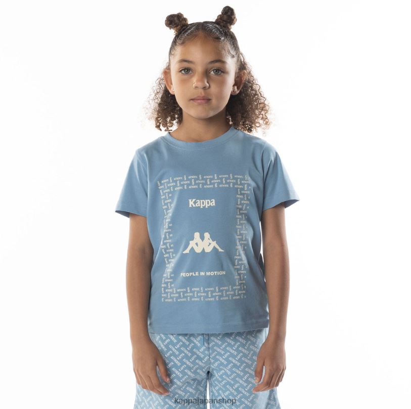 Kappa 子供たち キッズオーセンティックグラフィックTシャツ 水色の砂 480LJ686