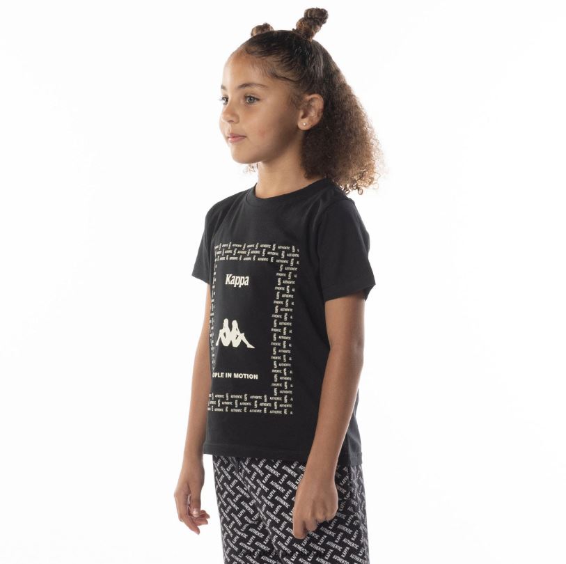 Kappa 子供たち キッズオーセンティックグラフィックTシャツ 黒煙砂 480LJ687