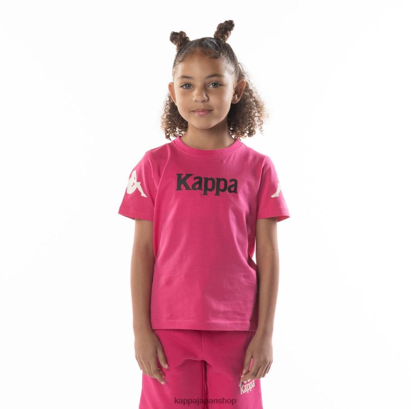 Kappa 子供たち キッズオーセンティックパルーTシャツ ピンクブラック 480LJ689