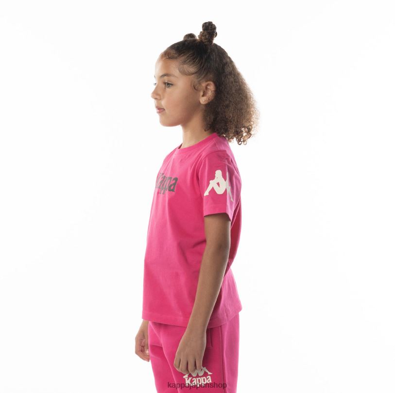 Kappa 子供たち キッズオーセンティックパルーTシャツ ピンクブラック 480LJ689