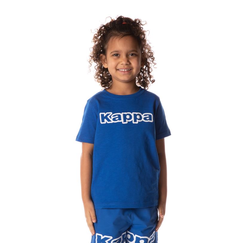 Kappa 子供たち カバール ロゴ Tシャツ 青 480LJ706