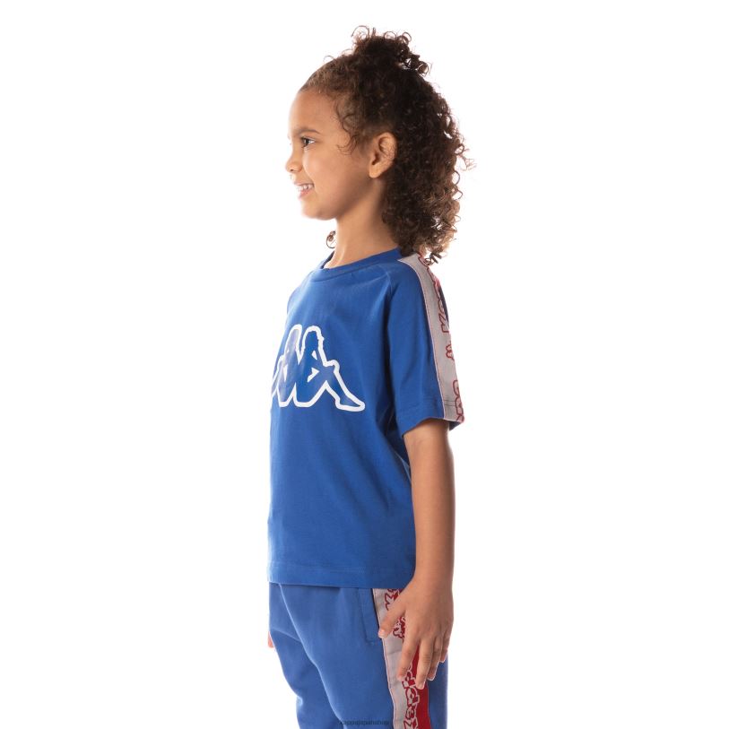 Kappa 子供たち ロゴテープ ダビレック Tシャツ 青 480LJ714
