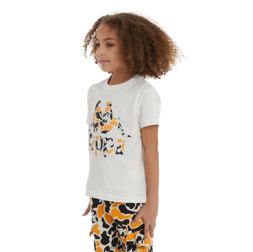 Kappa 子供たち キッズオーセンティックフーロTシャツ ブラックスモークライトオレンジ 480LJ718