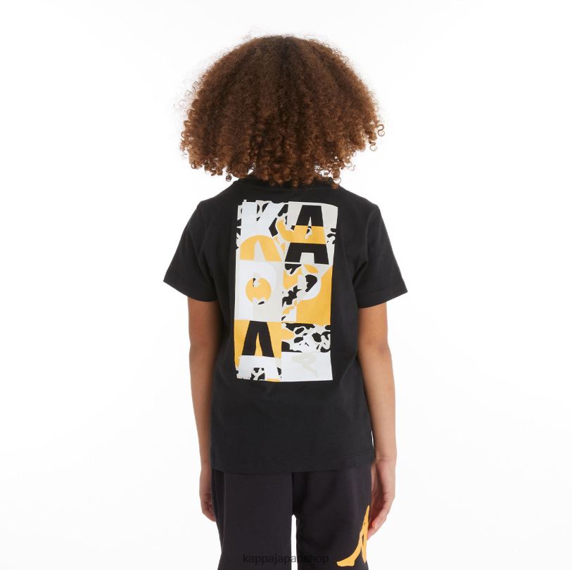 Kappa 子供たち キッズオーセンティックモロンジオTシャツ ブラックスモークライトオレンジ 480LJ721