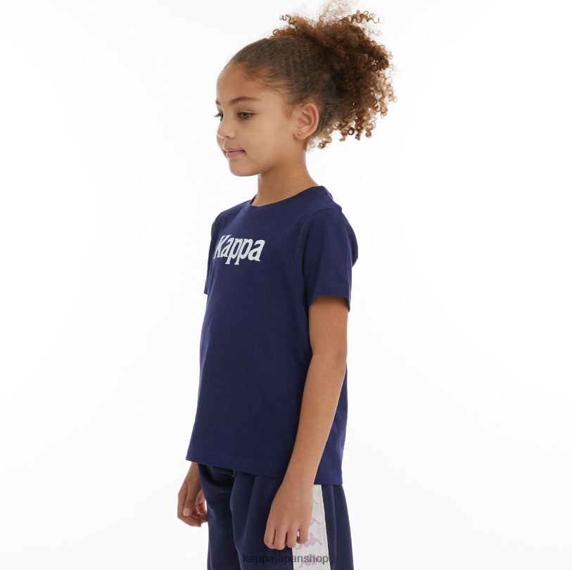 Kappa 子供たち キッズオーセンティックルニスTシャツ ネイビーホワイト 480LJ728
