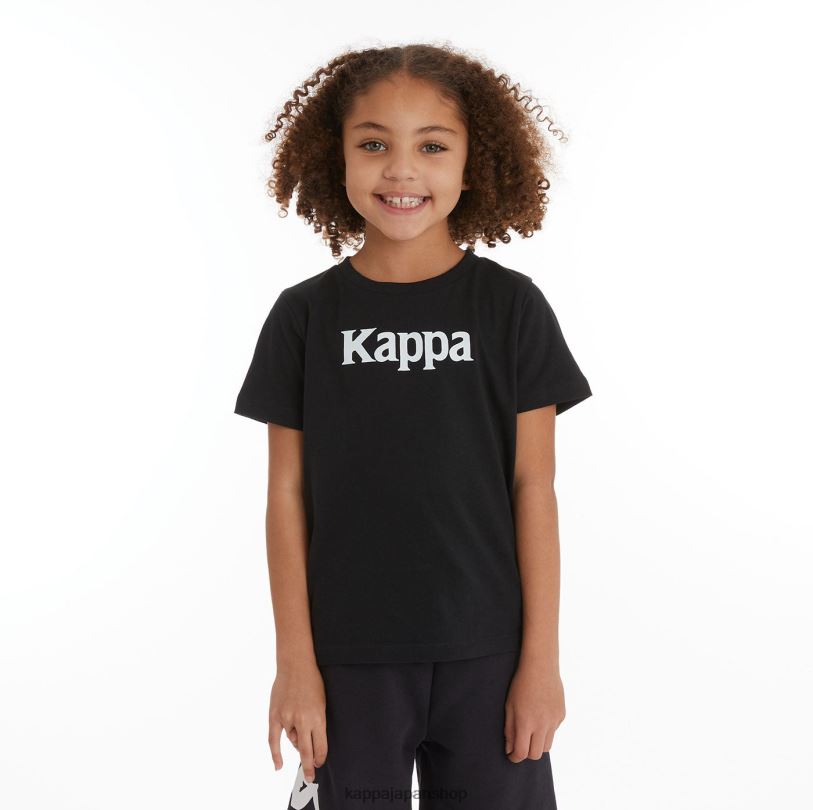 Kappa 子供たち キッズオーセンティックルニスTシャツ ブラックスモークライトオレンジ 480LJ729