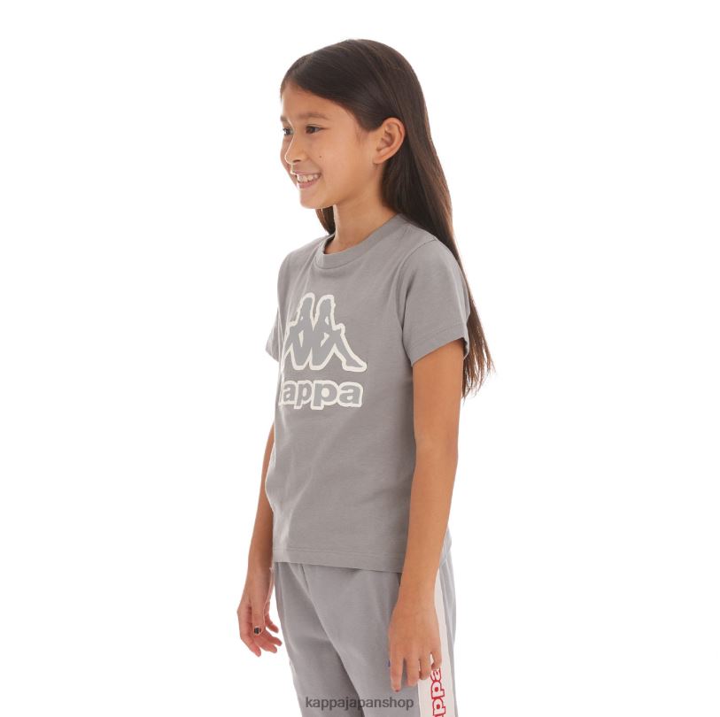 Kappa 子供たち キッズロゴテープバントTシャツ グレー 480LJ749