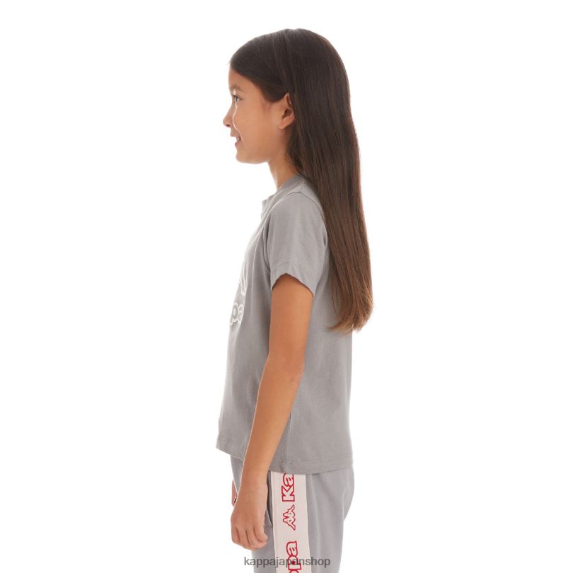 Kappa 子供たち キッズロゴテープバントTシャツ グレー 480LJ749