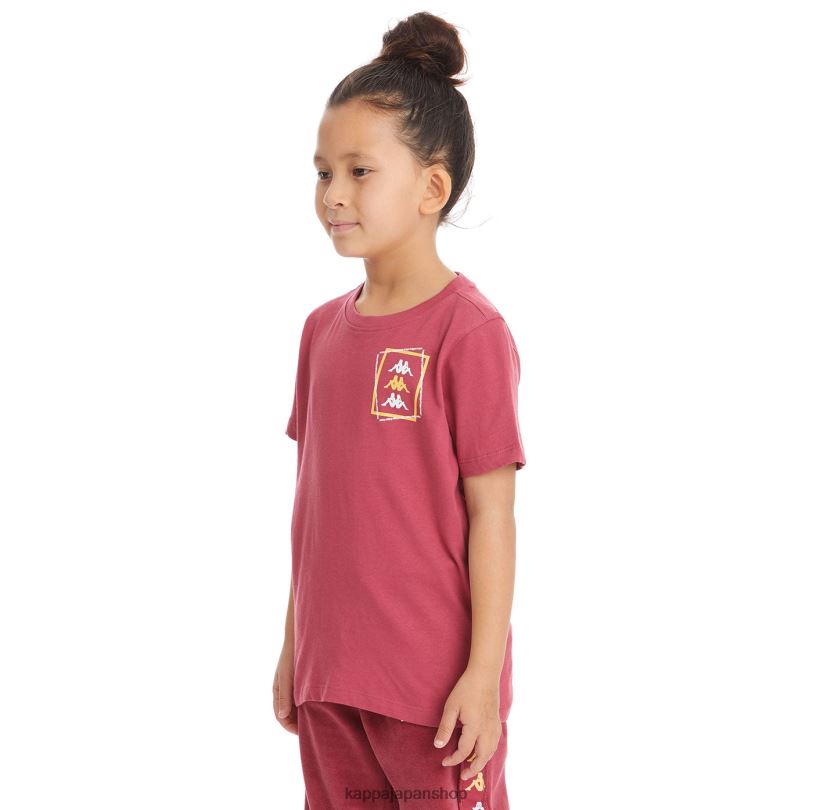 Kappa 子供たち キッズオーセンティックヴラドTシャツ バーガンディ 480LJ754