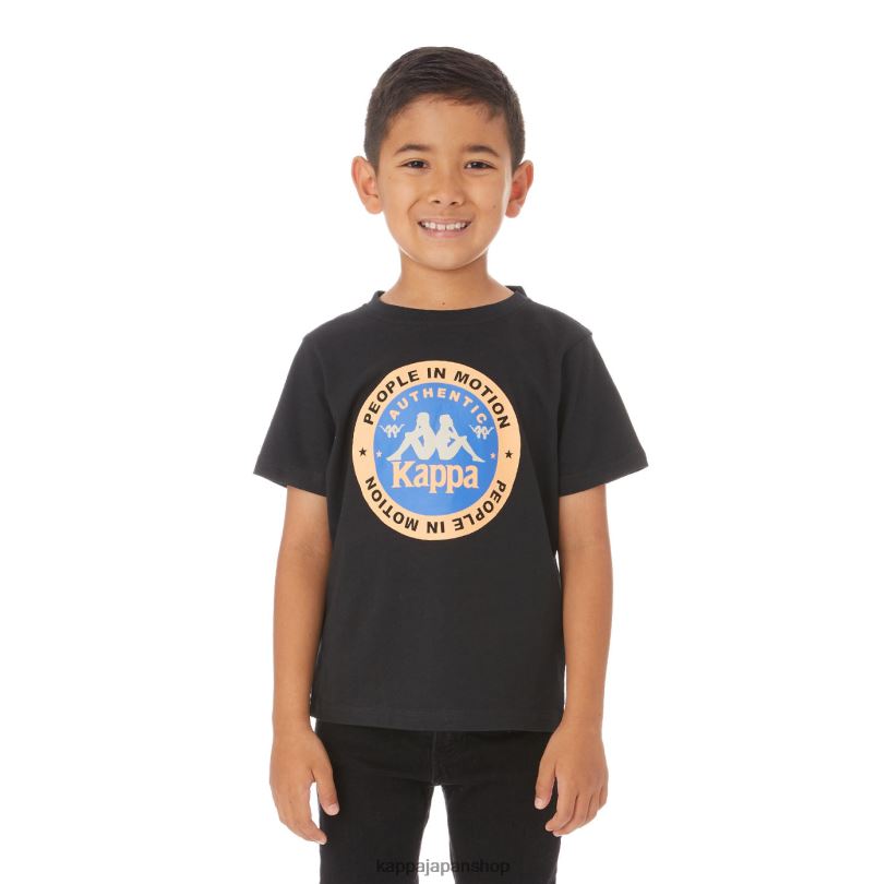 Kappa 子供たち キッズオーセンティックフラネカーTシャツ 黒 480LJ773